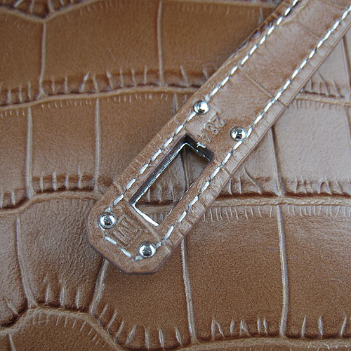 AAA Hermes Kelly 22 CM France Veins Leather Handbag Light Coffee H008 On Sale - Click Image to Close